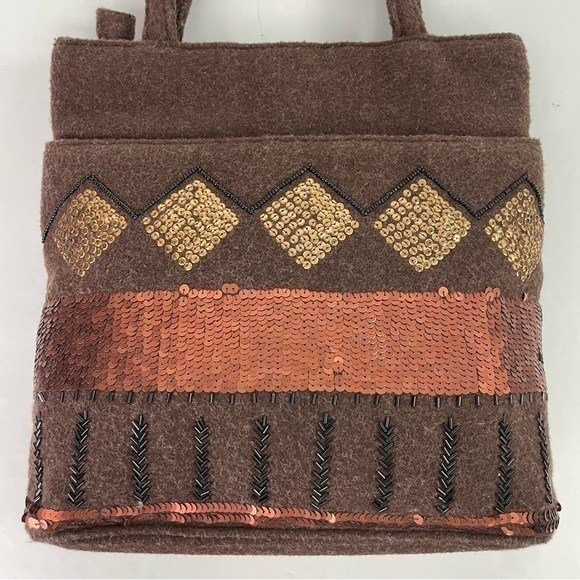 Brown‎ Sequins Felt Mini Tote - Picture 4 of 16